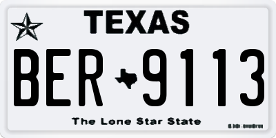 TX license plate BER9113