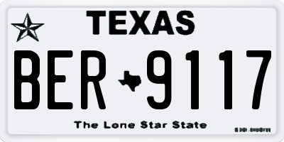 TX license plate BER9117