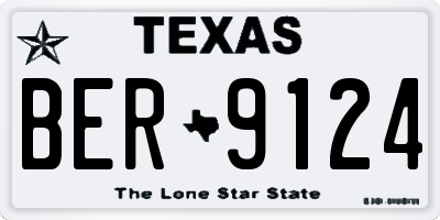 TX license plate BER9124