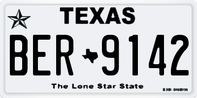 TX license plate BER9142