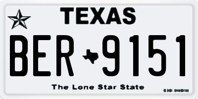 TX license plate BER9151