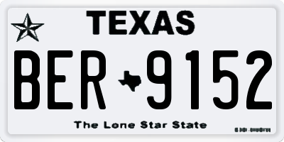 TX license plate BER9152