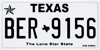 TX license plate BER9156