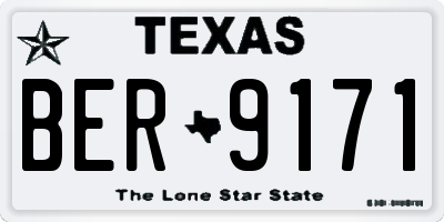 TX license plate BER9171