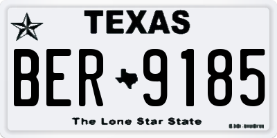 TX license plate BER9185