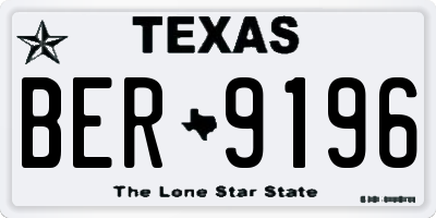 TX license plate BER9196