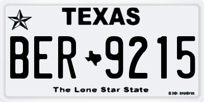 TX license plate BER9215
