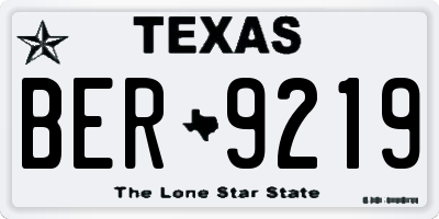 TX license plate BER9219