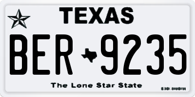 TX license plate BER9235
