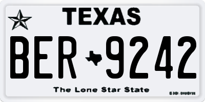 TX license plate BER9242