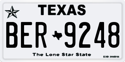 TX license plate BER9248