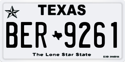 TX license plate BER9261