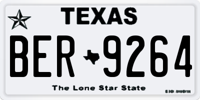TX license plate BER9264