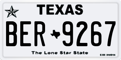TX license plate BER9267