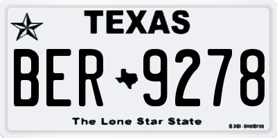 TX license plate BER9278