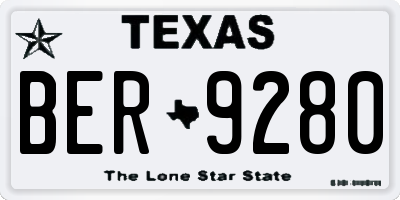 TX license plate BER9280