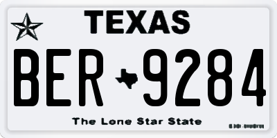 TX license plate BER9284