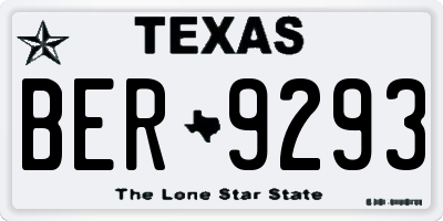 TX license plate BER9293