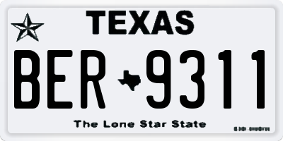 TX license plate BER9311