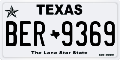 TX license plate BER9369