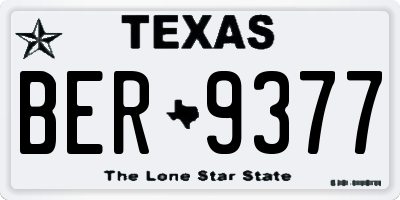 TX license plate BER9377