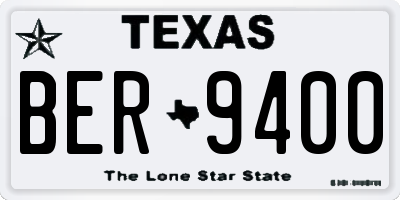 TX license plate BER9400