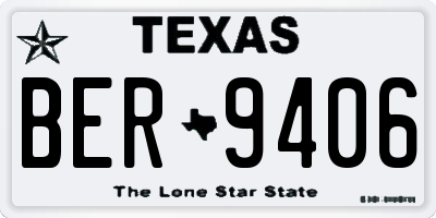 TX license plate BER9406