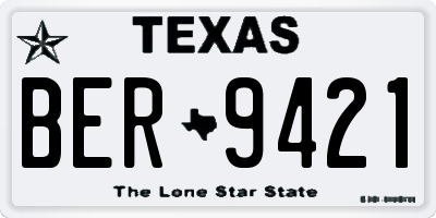 TX license plate BER9421