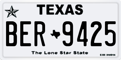 TX license plate BER9425
