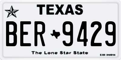 TX license plate BER9429