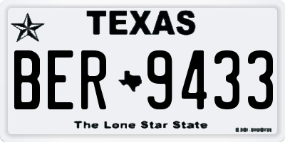 TX license plate BER9433