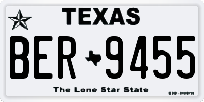 TX license plate BER9455