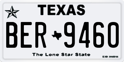 TX license plate BER9460