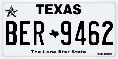 TX license plate BER9462