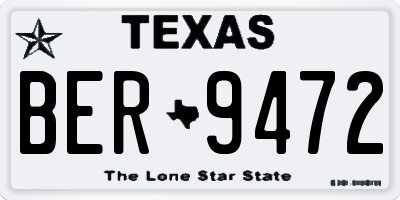 TX license plate BER9472