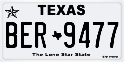 TX license plate BER9477
