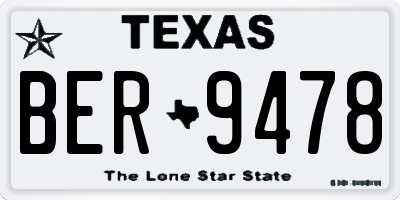 TX license plate BER9478