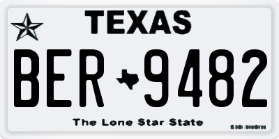 TX license plate BER9482