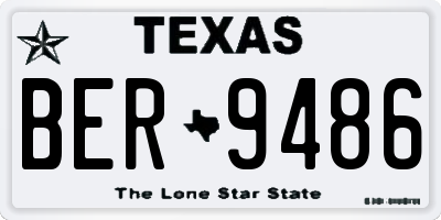 TX license plate BER9486