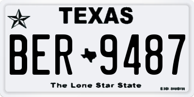 TX license plate BER9487