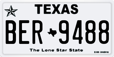 TX license plate BER9488