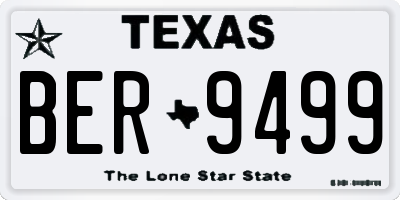 TX license plate BER9499
