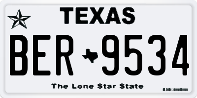 TX license plate BER9534