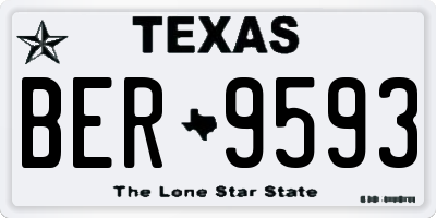 TX license plate BER9593