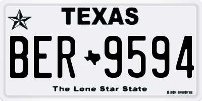 TX license plate BER9594