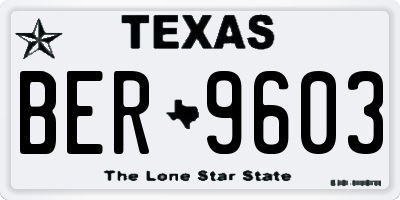 TX license plate BER9603