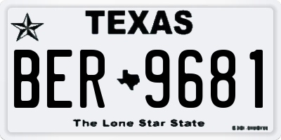 TX license plate BER9681