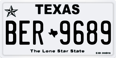 TX license plate BER9689