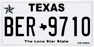 TX license plate BER9710