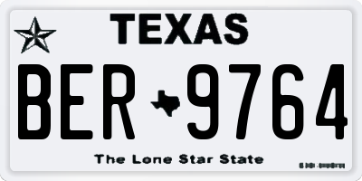 TX license plate BER9764